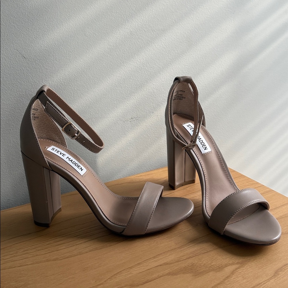 Steve Madden Women's Taupe Block Heel Sandals